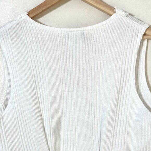 Vtg 90s Sweater Vest Sz L Lace Flowers Ribbed Embellished Grannycore Cottagecore - Picture 6 of 11